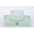 3PK quadrado recipiente de alimentos lancheira de plástico 3 pcs